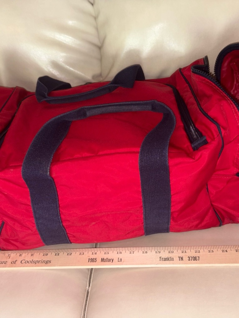 Vintage 80s Lands' End Duffle Bag Red - Picture 8 of 13